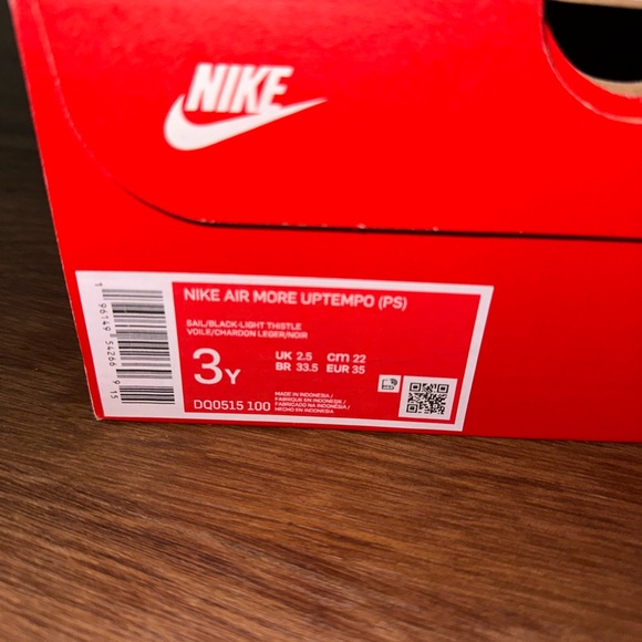NIKE AIR MORE UPTEMPO '96 'THANK YOU, WILSON' size big kids 3Y, New in box - Picture 6 of 9
